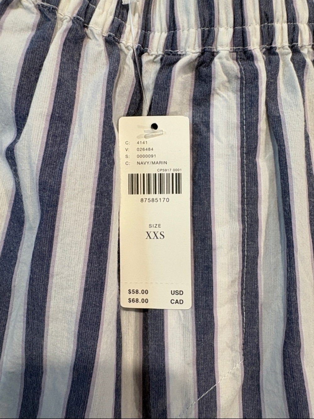 Anthropologie Blue and White Vertical Stripe Bermuda Shorts - Picture 4 of 4